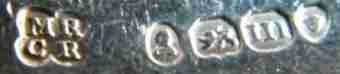 M R over CR into a quatrefoil mark, Mary Ann & Charles Reily, London 1827 M R over CR into a quatrefoil mark, Mary Ann & Charles Reily, London 1827