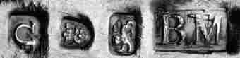 BM into a rectangle mark, Benjamin Mordecai -possibly-, London 1768 BM into a rectangle mark, Benjamin Mordecai -possibly-, London 1768