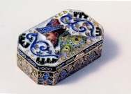 Faberg� silver and enamel box