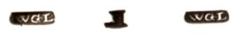 WGL into an oval mark, Willem Godfried Lotter , Cape Colony 1820 c. WGL into an oval mark, Willem Godfried Lotter , Cape Colony 1820 c.