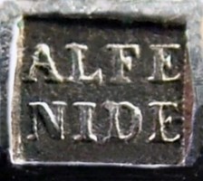 The rectangular box with the inscription ALF�NIDE, used by Halphen company between 1877 and 1885