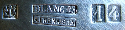 late mark for flat/hollow ware pieces made from m�tal blanc after c.1902