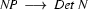 \textit{NP}\ \longrightarrow\ \textit{Det}\ \textit{N}