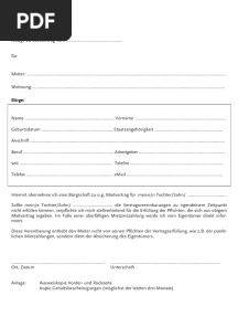 Bürgschaftserklärung F. Miete PDF