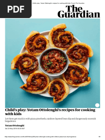 Child's Play - Yotam Ottolenghi's Recipes For Cooking With Kids - Food - The Guardian