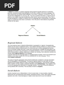 Dialect and Its Types