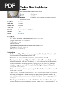 The Best Pizza Dough Recipe - Print PDF