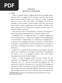 Theoritical Framework A. Dialect
