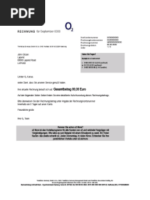 Germany O2 Bill