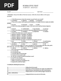 Summative Test: Science 8 - Module 1