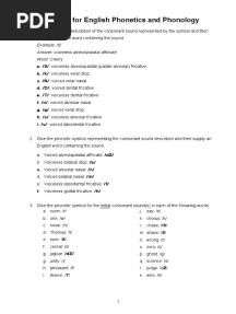 KEY - Exercises For English Phonetics and Phonology - 2015