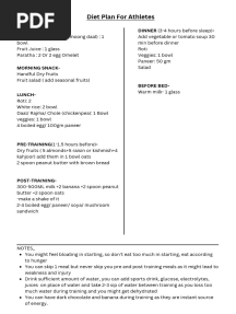 Diet Plan For Athletes