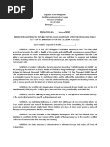 RA 11148 Kalusugan at Nutrisyon NG Mag Nanay Act of 2019