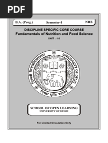 Fundamentals of Nutrition and Food Science - in Depth Report