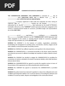 Commentator Agreement Template