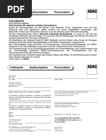 Vollmacht Adac