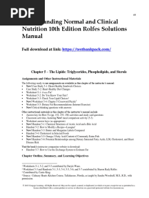Understanding Normal and Clinical Nutrition 10th Edition Rolfes Solutions Manual 1