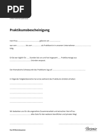 Vorlage - Praktikumsbescheinigung