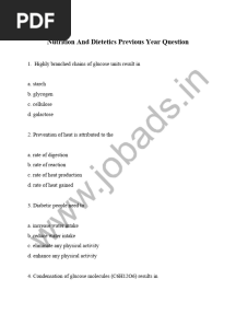Nutrition - and - Dietetics - Previous Question Papers