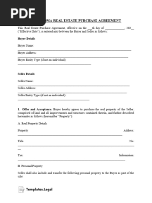 Oklahoma Real Estate Purchase Agreement Templates - Legal