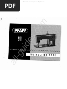 Pfaff 90 Sewing Machine Instruction Manual