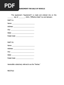 Vehicle Sale Deed