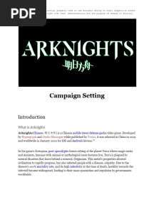 Arknights Campaign Setting