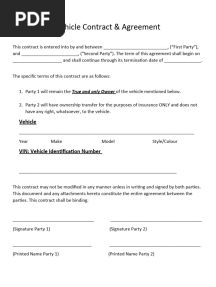Vehicle Agreement