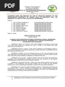 Resolution Nutritional Guidance For Filipinos
