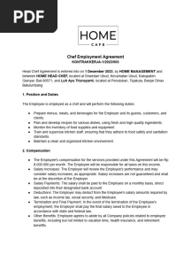 Head Chef Contract