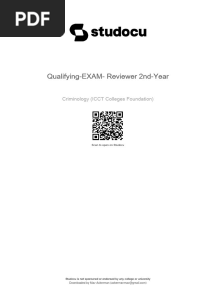 Qualifying Exam Reviewer 2nd Year