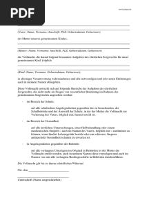 Vollmacht Muster Sorgerecht Getrennte Eltern Kind