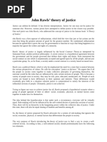 John Rawls' Theory of Justice
