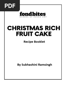 Christmas Rich Fruit Cake - Recipe Booklet