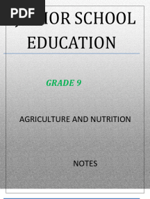 Grade 9 Agriculture & Nutrition Notes