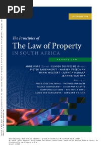 The Principles of the Law of Property in South Africa