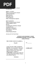 United States v. New York - Complaint