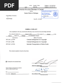 Complaint against Joseph Strange for allegedly stealing unreleased Eminem music