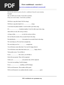 First Conditional Exercise 1 PDF