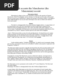 British Accents:the Manchester (The Mancunian) Accent