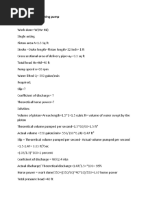 Problem: Reciprocating Pump Example 1