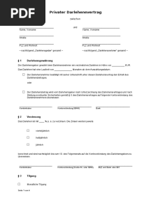 Darlehensvertrag Muster