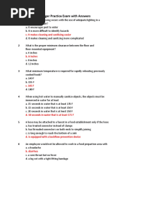 Food Protection Manager Practice Exam With Answers