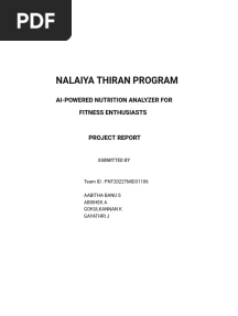 Nalaiya Thiran Program: Ai-Powered Nutrition Analyzer For Fitness Enthusiasts
