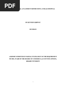 An Industrial Attachment Report Done at Reale Hospital