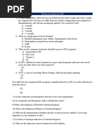 Written Test Exam Nutrition For MSF