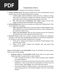 Classification of Food