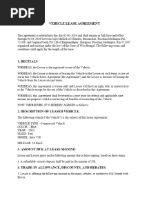Vehicle Lease Agreement