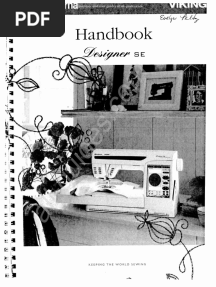 Husqvarna/Viking Designer SE Sewing Machine Instruction Manual