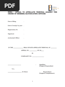Rera-Appeal Format
